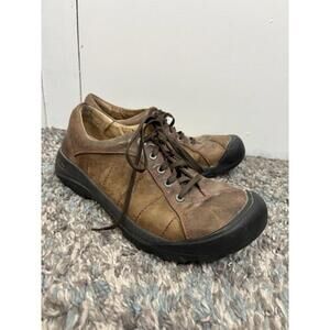Keen Shoes Womens Size 11 Presidio Brown Leather Lace Up Bumper Toe Hiking